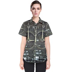 Time Machine Science Fiction Future Women s Short Sleeve Shirt