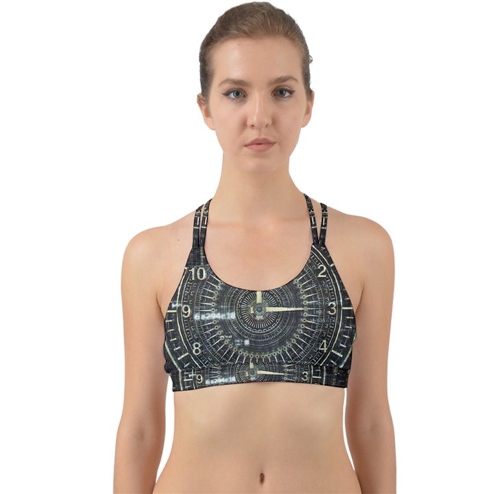 Time Machine Science Fiction Future Back Web Sports Bra