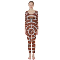 Brick Pattern Texture Backdrop Long Sleeve Catsuit by Celenk