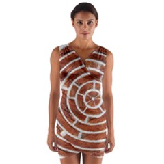 Brick Pattern Texture Backdrop Wrap Front Bodycon Dress