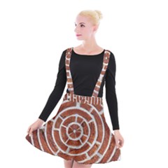 Brick Pattern Texture Backdrop Suspender Skater Skirt