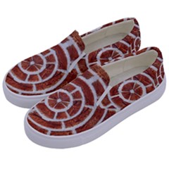 Brick Pattern Texture Backdrop Kids  Canvas Slip Ons by Celenk