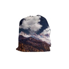 Mountain Sky Landscape Hill Rock Drawstring Pouches (medium)  by Celenk