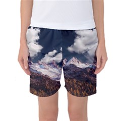 Mountain Sky Landscape Hill Rock Women s Basketball Shorts by Celenk