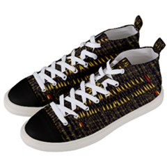 Hot As Candles And Fireworks In The Night Sky Men s Mid-top Canvas Sneakers by pepitasart