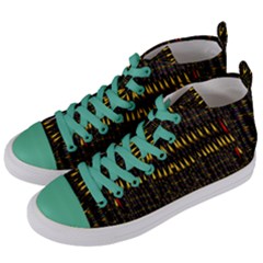 Hot As Candles And Fireworks In The Night Sky Women s Mid-top Canvas Sneakers by pepitasart