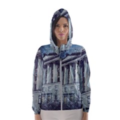 Storm Rain Lightning Weather Hooded Wind Breaker (women) by Celenk