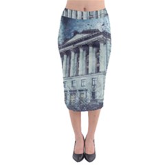 Storm Rain Lightning Weather Midi Pencil Skirt by Celenk