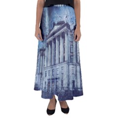 Storm Rain Lightning Weather Flared Maxi Skirt