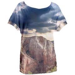 Nature Landscape Clouds Sky Rocks Women s Oversized Tee by Celenk