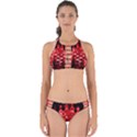 Red And Black Wave Pattern Perfectly Cut Out Bikini Set View1