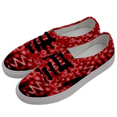 Red And Black Wave Pattern Men s Classic Low Top Sneakers