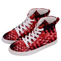 Red And Black Wave Pattern Men s Hi-top Skate Sneakers