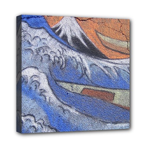 Harvard Mayfair Hokusai Chalk Wave Fuji Mini Canvas 8  X 8  by Celenk