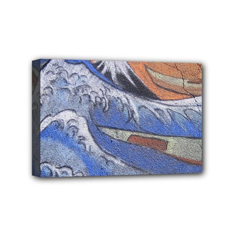 Harvard Mayfair Hokusai Chalk Wave Fuji Mini Canvas 6  X 4  by Celenk