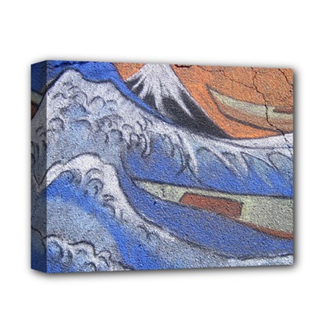 Harvard Mayfair Hokusai Chalk Wave Fuji Deluxe Canvas 14  X 11  by Celenk