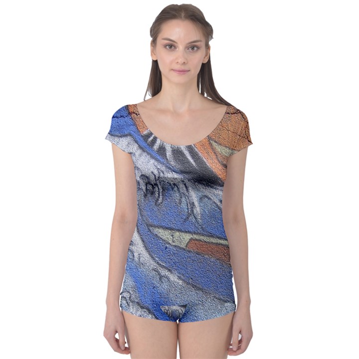 Harvard Mayfair Hokusai Chalk Wave Fuji Boyleg Leotard 