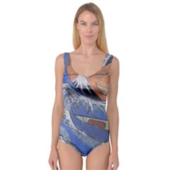 Harvard Mayfair Hokusai Chalk Wave Fuji Princess Tank Leotard  by Celenk