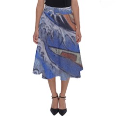 Harvard Mayfair Hokusai Chalk Wave Fuji Perfect Length Midi Skirt by Celenk