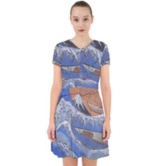 Harvard Mayfair Hokusai Chalk Wave Fuji Adorable In Chiffon Dress by Celenk