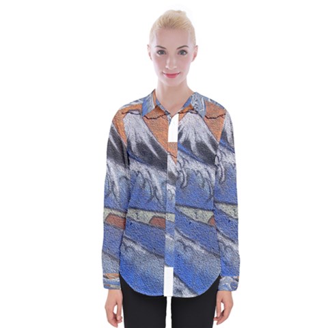 Harvard Mayfair Hokusai Chalk Wave Fuji Womens Long Sleeve Shirt by Celenk