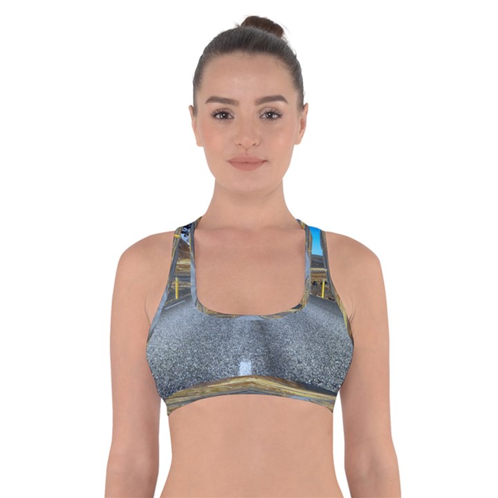 Road Mountain Landscape Travel Cross Back Sports Bra