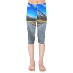 Road Mountain Landscape Travel Kids  Capri Leggings  by Celenk