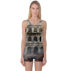 Colosseum Italy Landmark Coliseum One Piece Boyleg Swimsuit