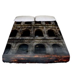 Colosseum Italy Landmark Coliseum Fitted Sheet (Queen Size)