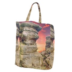 Rocks Landscape Sky Sunset Nature Giant Grocery Zipper Tote by Celenk