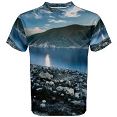 Shore Mountain Water Landscape Men s Cotton Tee