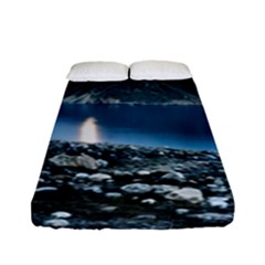 Shore Mountain Water Landscape Fitted Sheet (full/ Double Size)