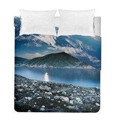 Shore Mountain Water Landscape Duvet Cover Double Side (full/ Double Size)