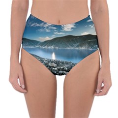 Shore Mountain Water Landscape Reversible High-waist Bikini Bottoms by Celenk