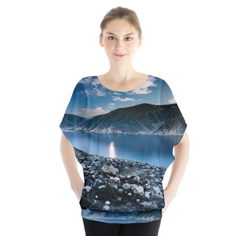 Shore Mountain Water Landscape Blouse by Celenk