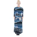 Shore Mountain Water Landscape Quarter Sleeve Wrap Maxi Dress View2