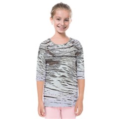 Wood Knot Fabric Texture Pattern Rough Kids  Quarter Sleeve Raglan Tee