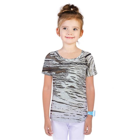 Wood Knot Fabric Texture Pattern Rough Kids  One Piece Tee by Celenk