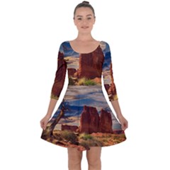 Bryce Canyon Usa Canyon Bryce Quarter Sleeve Skater Dress by Celenk