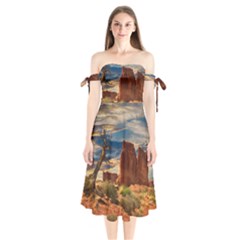 Bryce Canyon Usa Canyon Bryce Shoulder Tie Bardot Midi Dress by Celenk