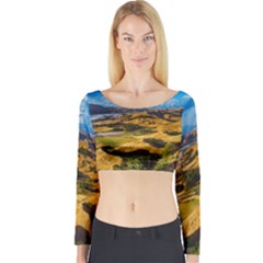 Hills Countryside Landscape Rural Long Sleeve Crop Top