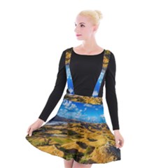 Hills Countryside Landscape Rural Suspender Skater Skirt