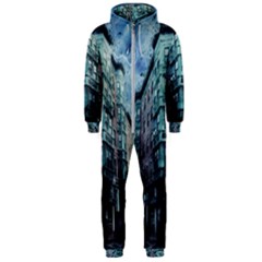 Storm Weather Thunderstorm Nature Hooded Jumpsuit (men)  by Celenk