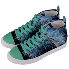 Storm Weather Thunderstorm Nature Women s Mid-top Canvas Sneakers by Celenk