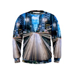 Urban Street Cityscape Modern City Kids  Sweatshirt by Celenk