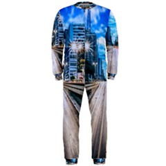 Urban Street Cityscape Modern City Onepiece Jumpsuit (men)  by Celenk