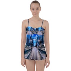 Urban Street Cityscape Modern City Babydoll Tankini Set by Celenk