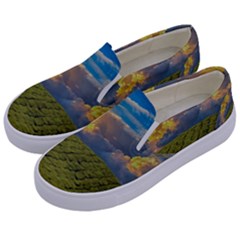 Sunrise Hills Landscape Nature Sky Kids  Canvas Slip Ons by Celenk