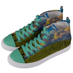 Sunrise Hills Landscape Nature Sky Women s Mid-top Canvas Sneakers