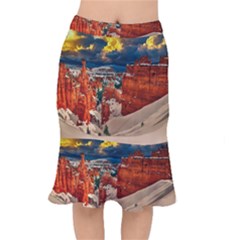 Snow Landscape Winter Cold Nature Mermaid Skirt